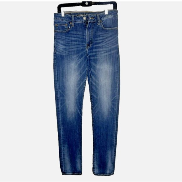 American Eagle Jeans 30x34 Blue Slim Flex Medium Wash Denim - Picture 1 of 11